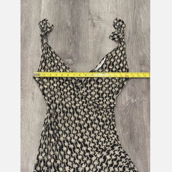 Diane Von Furstenberg Silk Black Floral Day Dress Midi Womens 8 - Picture 6 of 7